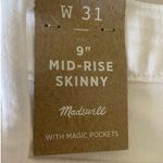 Madewell Y2K  Women Jeans 31 White Skinny Button Fly Raw Hem‎ Retro 90s Denim NEW Photo 2