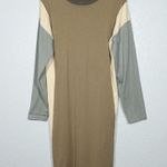 Roolee  Olive Green Colorblock Midi Sweater Dress Size XXL Photo 0