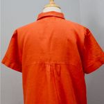 JJill Love Linen Zinnia Orange Button Front Shirt Dress Size M Lagenlook Size M Photo 8