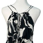 Elan Small Maren Maxi Dress Black White Front Slit Cruise Wear V Neck Boho Flowy Photo 11