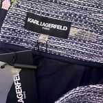 Karl Lagerfeld  Pencil Skirt Woven Textured Fringe Size 10 Preppy Office Chic NEW Photo 4