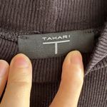 T Tahari  Black Ribbed Mockneck Short Sleeve Blouse, Size Small Photo 9