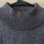 Vintage Metallic Silver Long Sleeve Turtle/High Neck Silver Top Size Small Photo 1