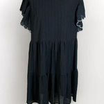 Who What Wear black dress size M embroidered edge sleeves Photo 2