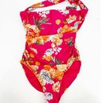 Rachel Roy  One Shoulder Floral Ruched Cut Out One Piece Swimsuit Photo 1
