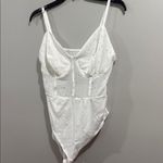 SheIn White Bodysuit with Rhinestone Accents Photo 1