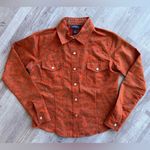 JORDAN Blue Label Women’s Sz Small Western Shirt Orange Printed Pearl Snap Photo 0