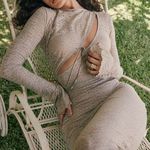 House Of CB NWT  Giovanna Musk Lace Long Sleeve Maxi Dress Cut‎ Out Small Sexy Photo 0