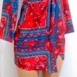 Pretty Little Thing  Multi Paisley Bardot Knot Detail Blazer Dress NWT Photo 7