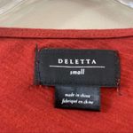 Anthropologie  Deletta Cap Sleeve Flower Appliqué Rust Top Photo 1