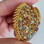 Vintage Coro Gold Tone Aurora Pave Rhinestone Brooch Pin Women’s Estate Jewelry Photo 4