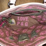 Juicy Couture Pam Gela Velour Dark Purple and Pink Leather Large Tote Bag Photo 7