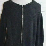 Milly Vintage Dark Grey Black Virgin Wool Sweater Knit Dress Zipper Back Size S Photo 3