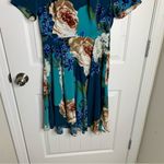 Anthropologie  Corey Lynn Calter‎ floral pleated teal fit n flare dress size 6 Photo 5
