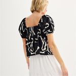 Nine West NWT Babydoll Black Trail Top XL Photo 6