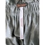 Free People  Charlie Tee Army Green Ruffle Hem Button Front Cropped Size Medium Photo 4