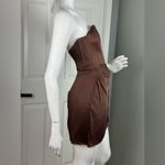 ZARA Brown Satin Corset w/Mock Wrap Attached Skirt Sold Out Size Medium Photo 3