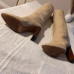 YSL Saint Laurent Ivory Leather Pull On Boots/Booties Cream Photo 4