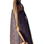 Michael Kors Tan Leather & MK Monogram Brown Coated Canvas Ipad Backpack NWT Photo 4