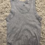 Brandy Melville  Heather Gray Ribbed Top Size M Photo 0