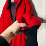 Vintage Portrait Red Wool Blend Sweater Cuff Button Front Jacket Size Medium Photo 4