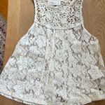Abercrombie & Fitch . EUC. No damages. Light gray. Sleeveless. High neck. Crochet detail. Sheer floral lace bodice. Open back. Photo 0