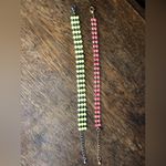 2 piece pink & line green bracelet set. Photo 1