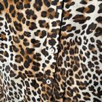 Zara Basic Sheer Leopard Print Button Photo 2