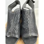 White Mountain Womens Weezzle Lenisis Black Leather Perforated Block Heel Sandal Photo 11