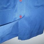 Maggy London  4 Silk Wool Vintage Long Sleeved 4-Pocketed Lapis Blue Shirt Dress Photo 7