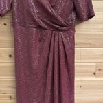 Adrianna Papell Size 6 Bethany Wrap Front Sequin Full Length Gown Photo 4
