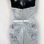 PORTIA AND SCARLETT Ice Queen Blue Silver Glitter Flower Halter Mermaid Gown 0 Photo 9