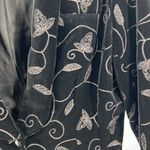 Covington  velvet 16 black embroidered floral strawberry plus size blazer office Photo 6