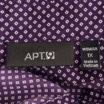Apt. 9  Womens  Button Down Blouse Size 1X Lavender Diamond Print Casual Flowy Art Photo 5