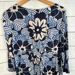 Boden Womens sz 6 Lightweight 3/4 Sleeve Blue 70s Retro Floral Print Mini Dress Photo 6