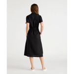 NWT Quince 100% European Linen Button Front Midi Dress in Black Size Small Photo 3