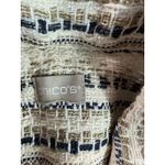 Chico's Textured Knit Zipper Front Jacket Women Large Ivory Career Striped Tweed Photo 5