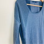 prAna  “Remi” dusty blue waffle texture ribbed pullover long sleeve top. Small. Photo 3