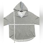 Gray oversized modern sporty chic drop shoulder hoody 1/4 zipper pockets NWT M Size M Photo 8