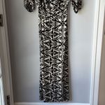 Rachel Pally Jersey Bat Wing Maxi Dress Black White Geometric Photo 3
