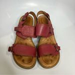 Clarks Born Timia raspberry pink leather sandals heels women’s size‎ 9 casual summer Photo 2
