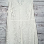 Halogen  White Eyelet Sleeveless Fit & Flare Dress 100% Cotton Lined 18W Photo 0