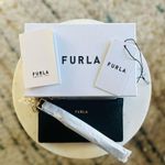 Furla  Classic Credit Card Case‎ Leather Wallet Wristlet, Black, Wrist Strap, NWT Photo 0