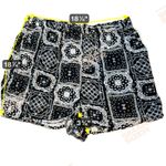 BP  Womens 2X Bandana Print Shorts Elastic Waist Casual Comfy‎ Black White Photo 4