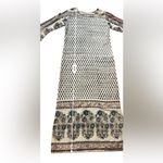 Indian Women Multi Floral Printed Cotton Kurta Kurti Top Tunic Straight Dress Black Photo 9