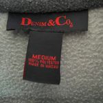 Denim & Co Blue Striped Fleece Sweatshirt Quarter Zip Photo 4