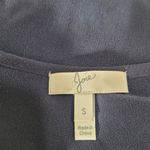 Joie  Navy Button Front Silk Short Sleeve Blouse Photo 6