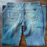 Seven7  Slim Fit Heavy Stitched Women's Blue Jeans Size 8 Bedazzled Rivets Photo 1