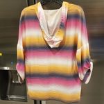 Trina Turk 💕💕 Avenne Hoodie Tunic Top ~ Serape Stripe Small S NWT Photo 1