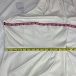 PRETTYGARDEN Semi formal dance wedding reception one sleeve shoulder keyhole wrap ivory dress Photo 4